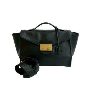 PRADA Prada logo hardware leather genuine 2-way handbag mini Boston bag shoul...